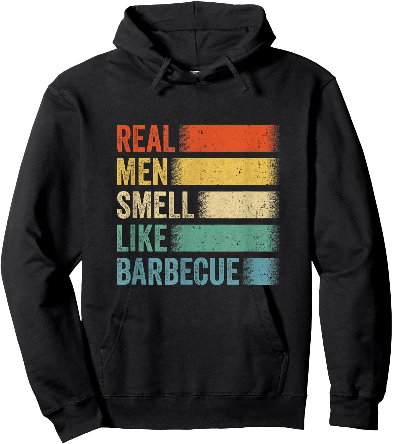 Retro Funny Bbq Grilling Real Men Smell Like Barbeque Grill Hoodie - Hoodie | Black
