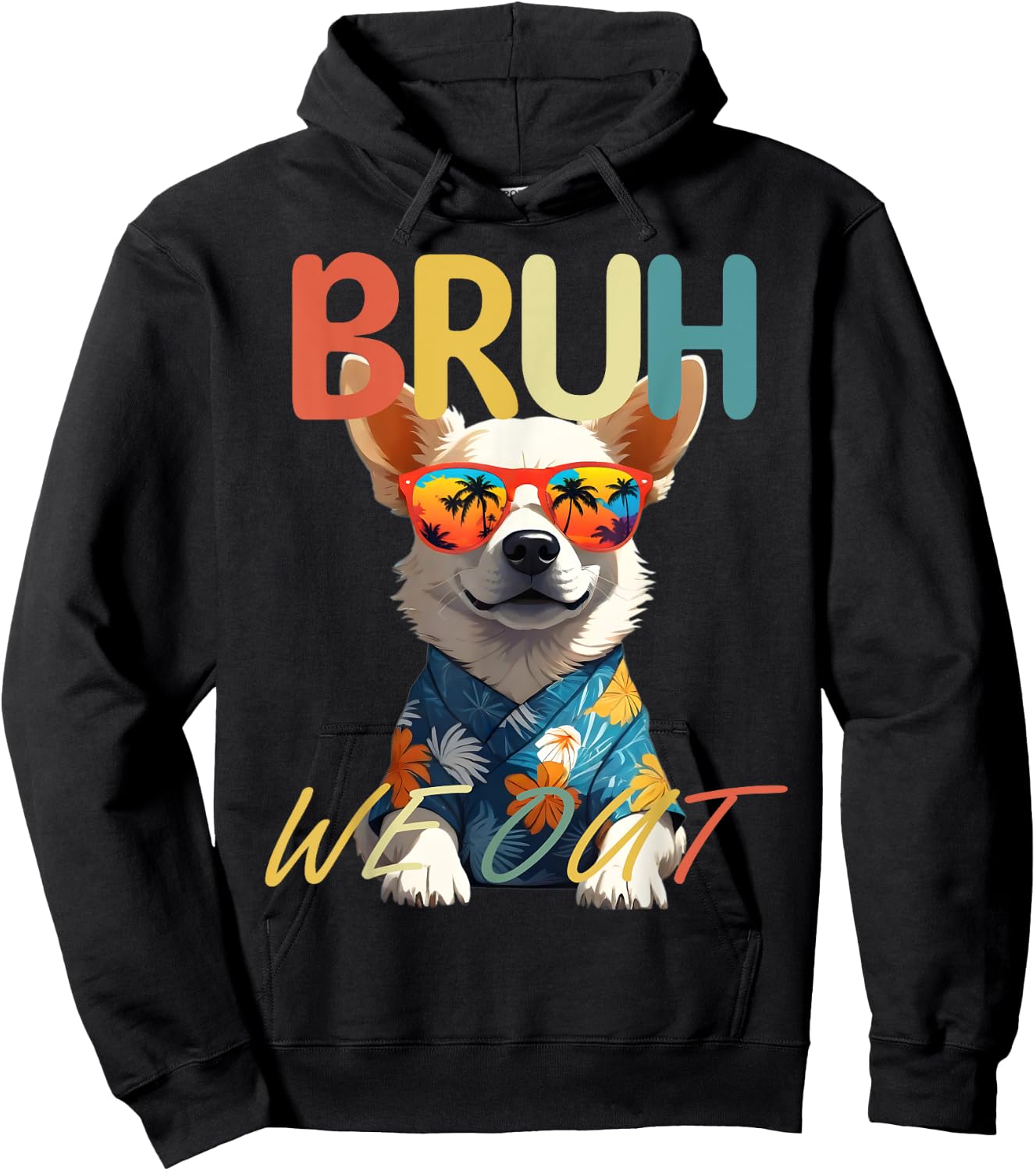 Bruh We Out Teachers Last Day Of School Cute Dog Corgi Lover Hoodie - Hoodie | Black