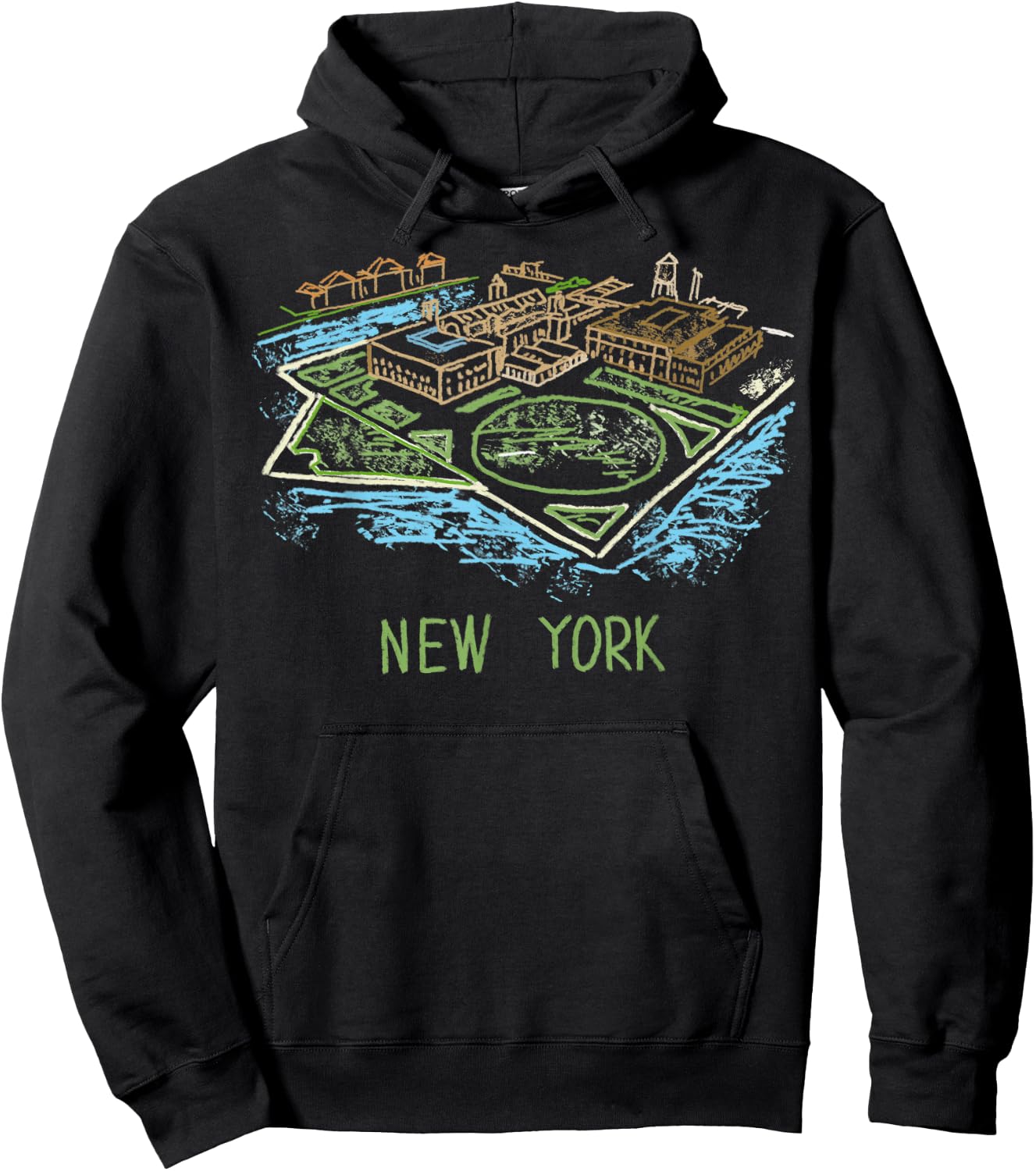 Ellis Island New York Hoodie - Hoodie | Black