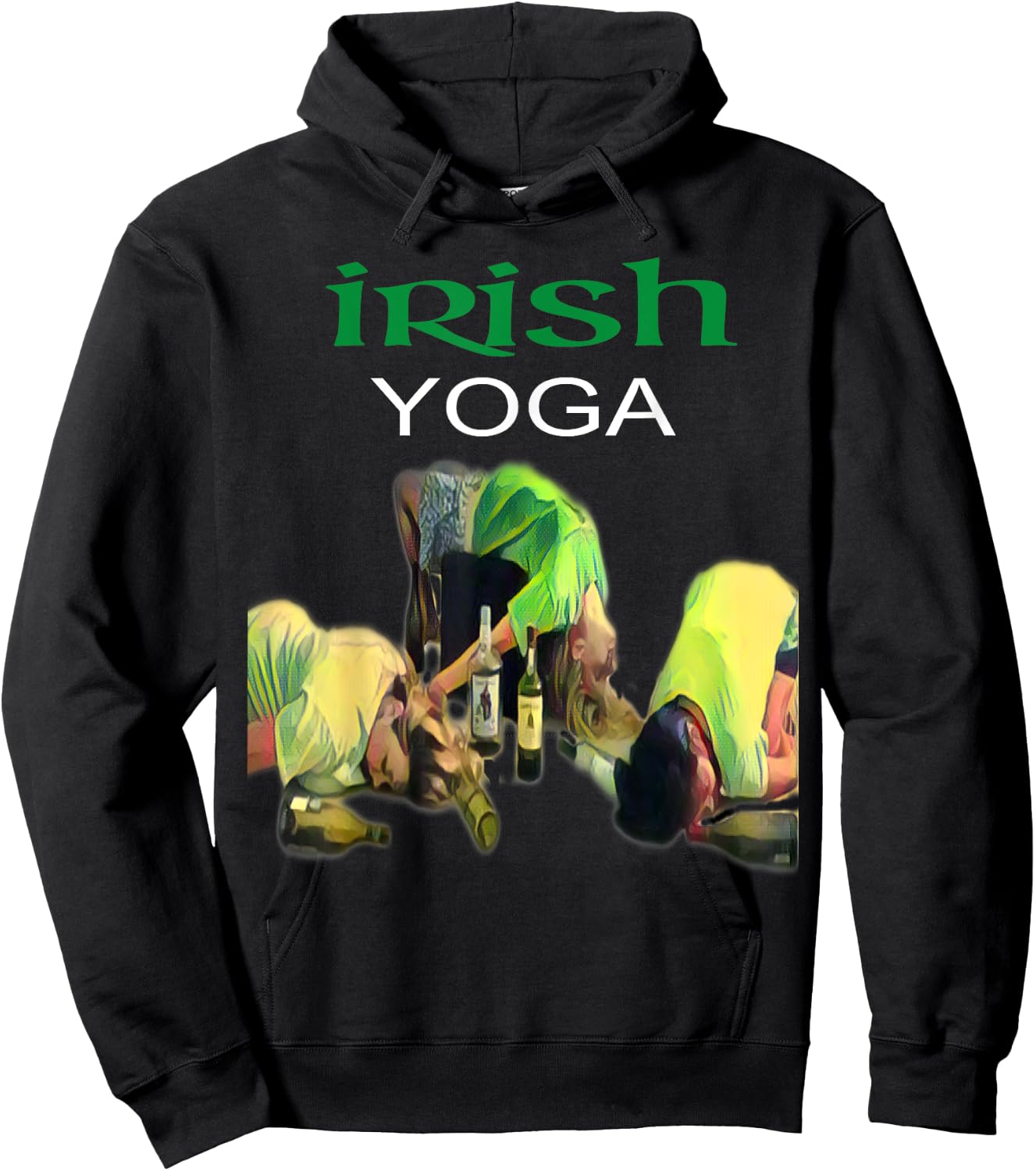 Irish Yoga Drinking T Shirt Hoodie - Hoodie | Black