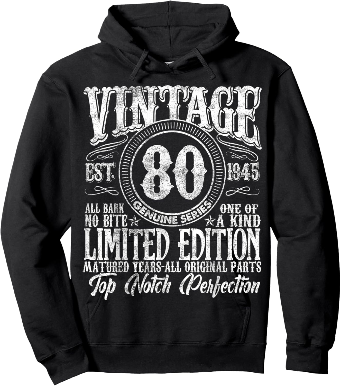 80 Year Old Gifts Vintage 1945 Limited Edition 80th Birthday Hoodie - Hoodie | Black