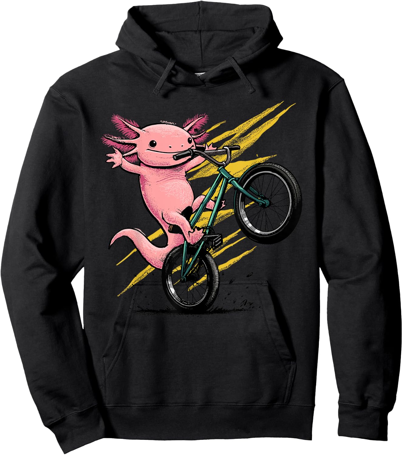 Axolotl Shirt Axolotl Bicycle Riding Cycling Funny Cyclist Hoodie - Hoodie | Black