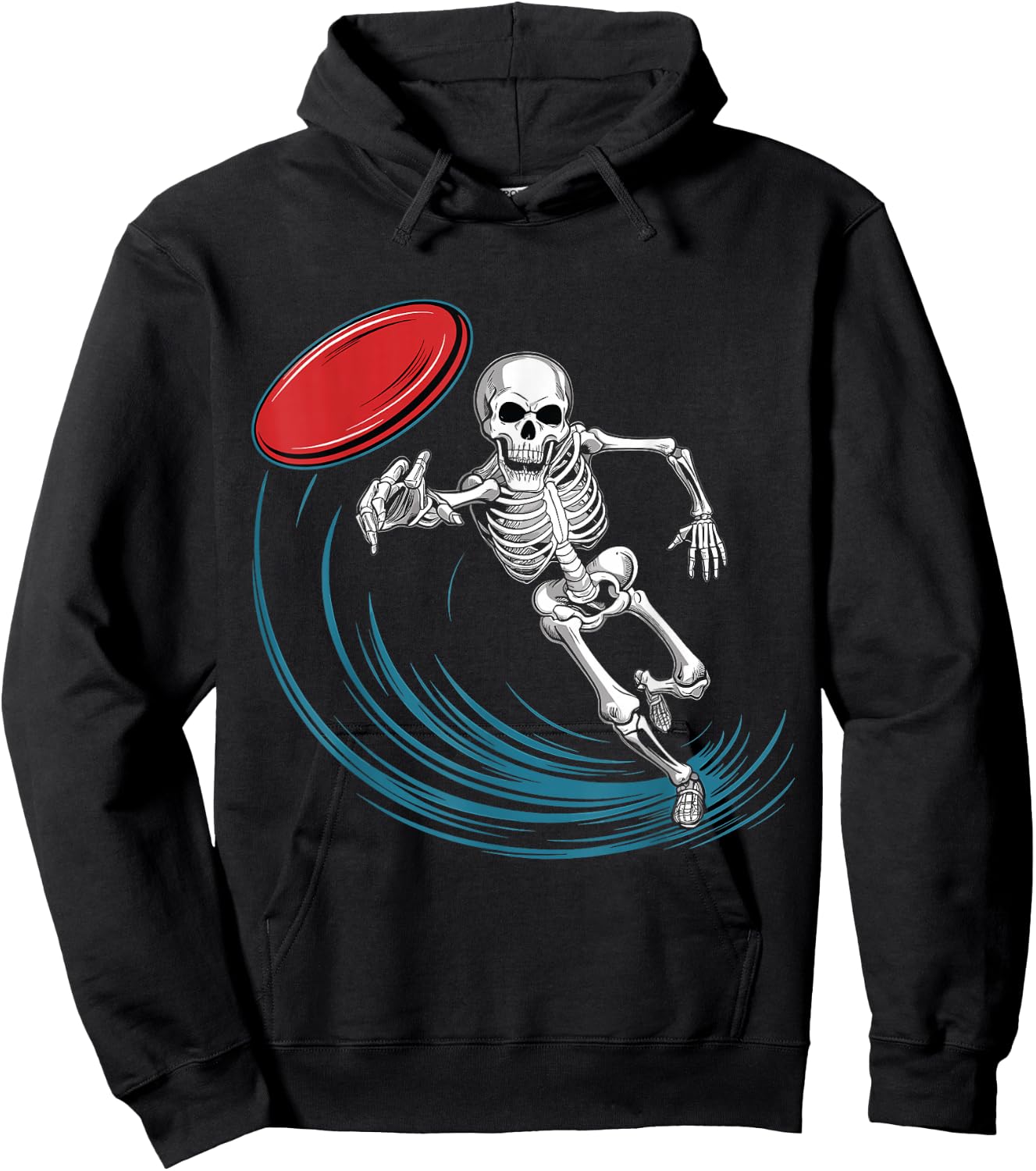 Disc Golfing Skeleton Halloween Men Boys Disc Golf Halloween Hoodie - Hoodie | Black