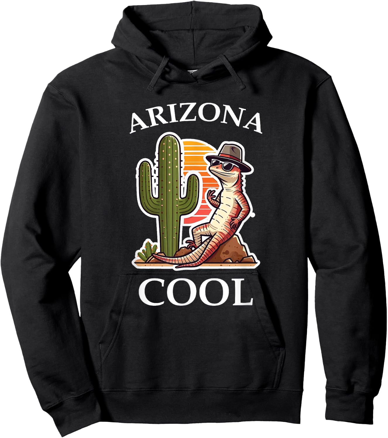 Arizona Cool Lizard Cactus Hoodie - Hoodie | Black