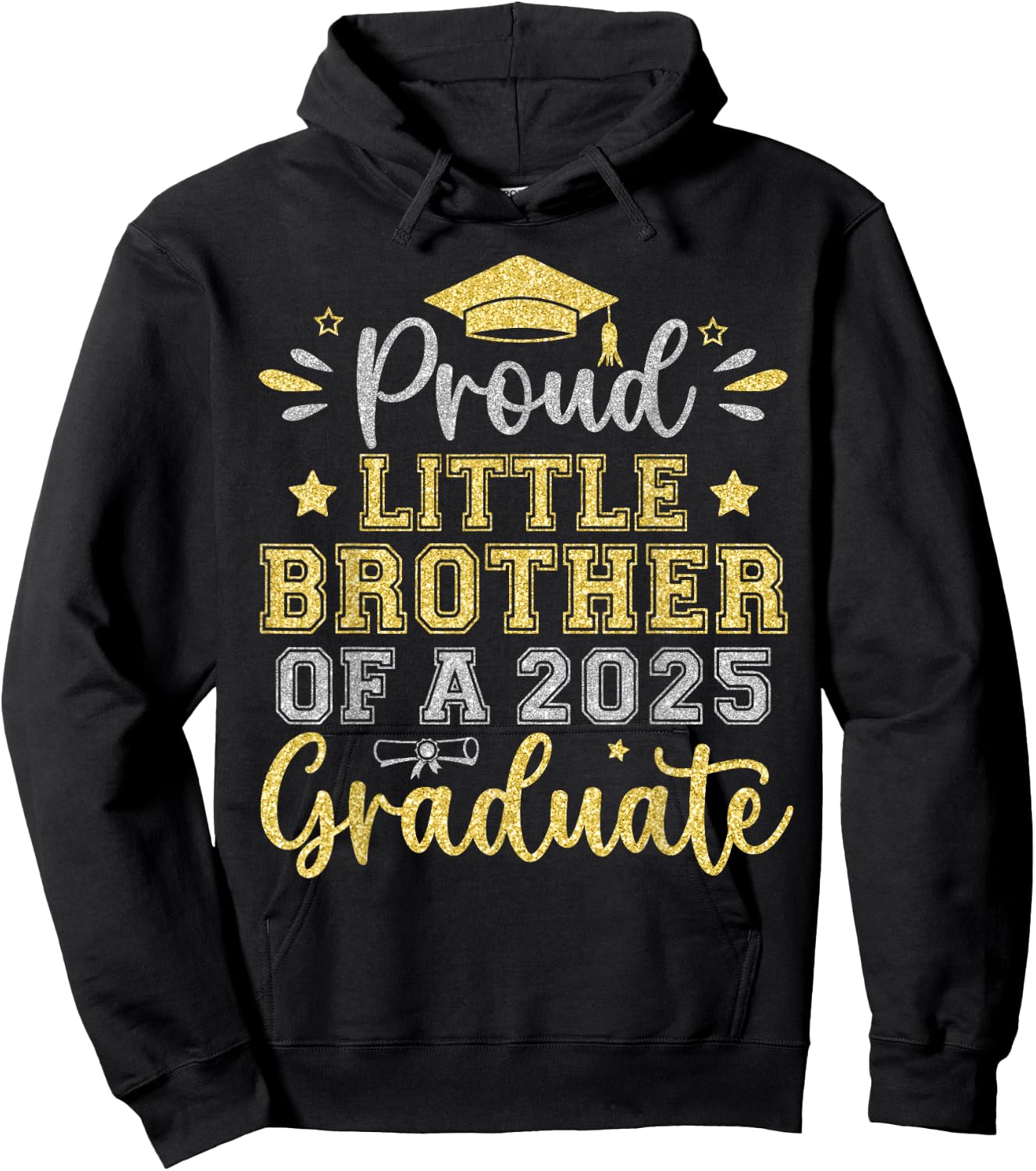 Proud Little Brother of a 2025 Graduate Senior Graduation Hoodie - Hoodie | Black
