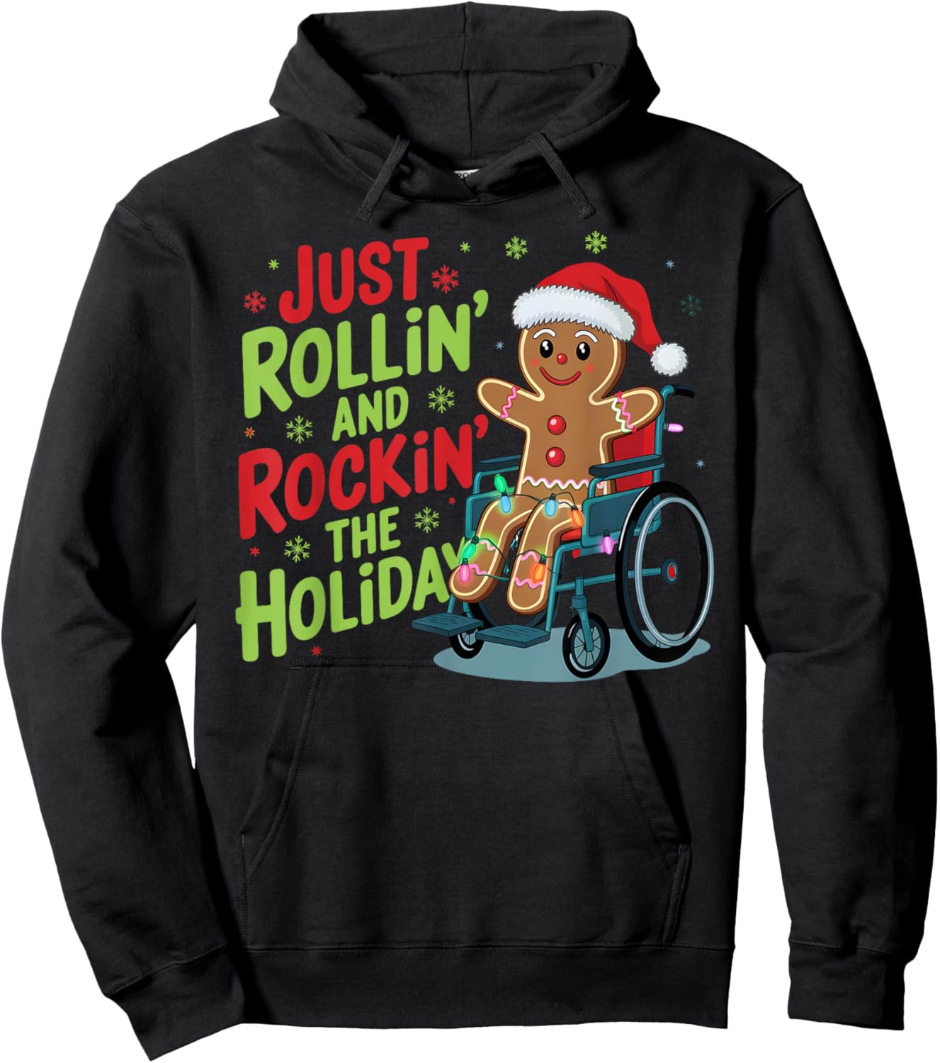 Handicap Joke Gingerbread Christmas For Holiday Season Hoodie - Hoodie | Black