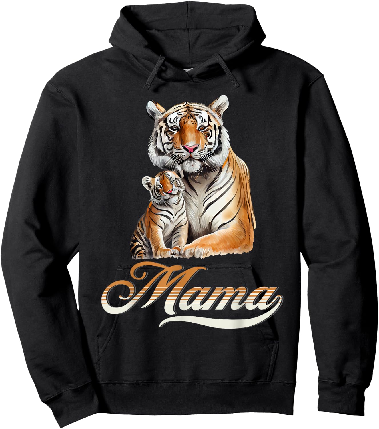 Tiger Mom & Baby Mother's Day Tiger Animal Lover Hoodie - Hoodie | Black