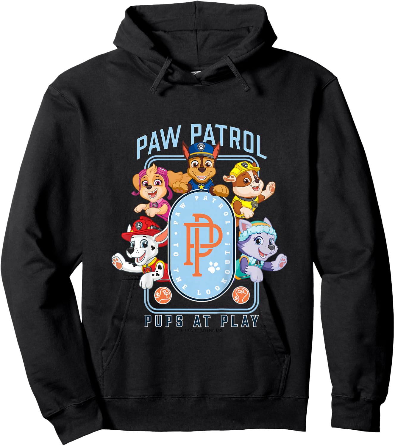 Kids PAW Patrol To The Lookout! Pups At Play Vintage Logo Hoodie - Hoodie | Black