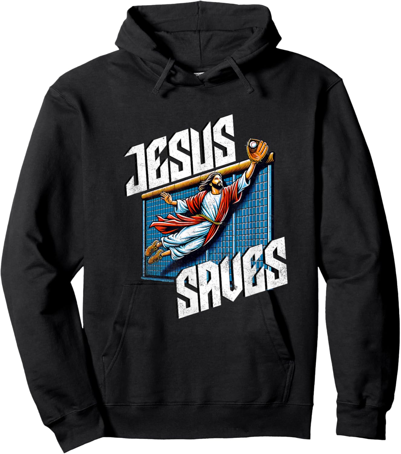 Vintage Jesus Saves Baseball Player Homerun Hoodie - Hoodie | Black