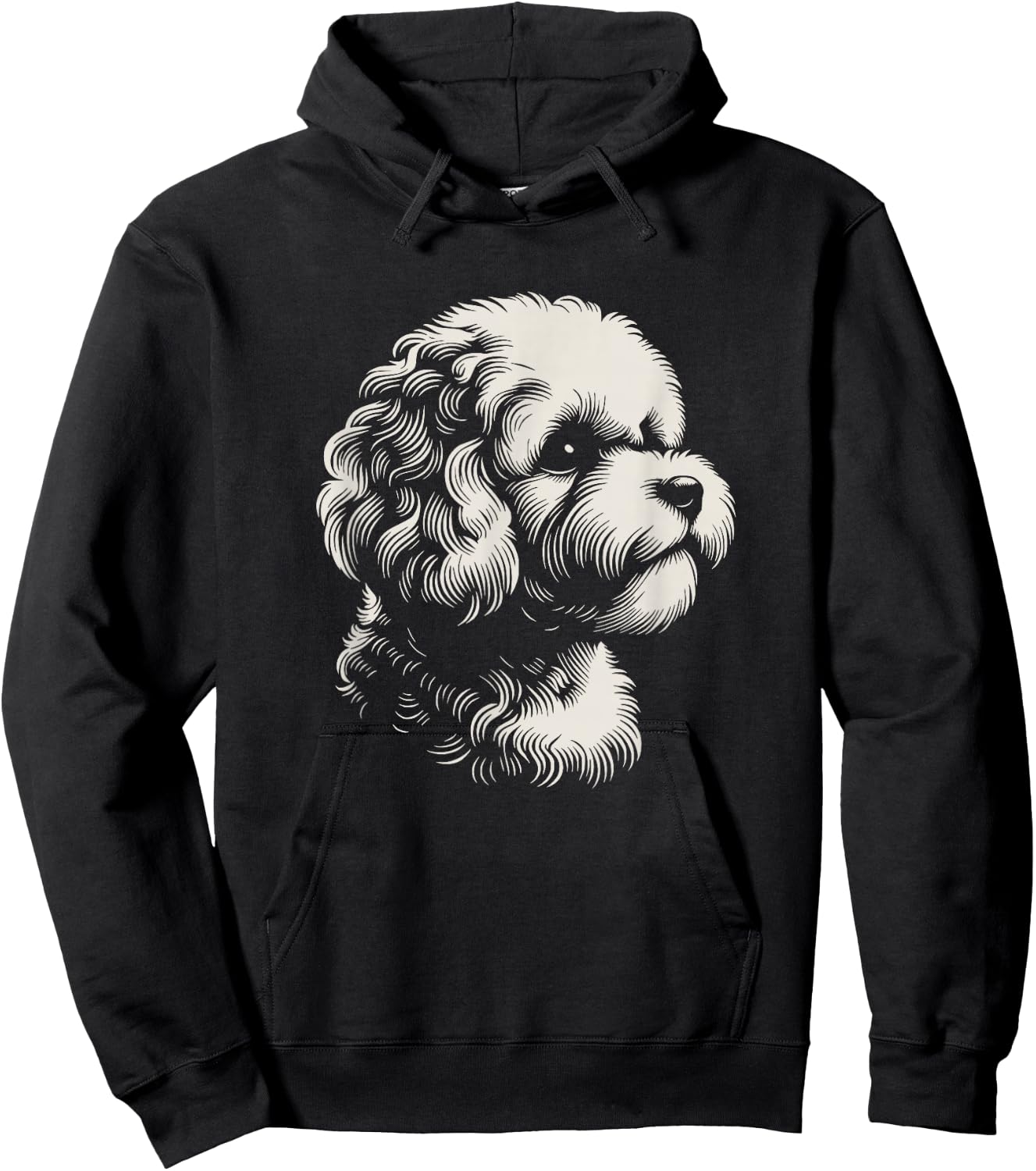 Maltipoo Dog Face Art Design And Men Hoodie - Hoodie | Black