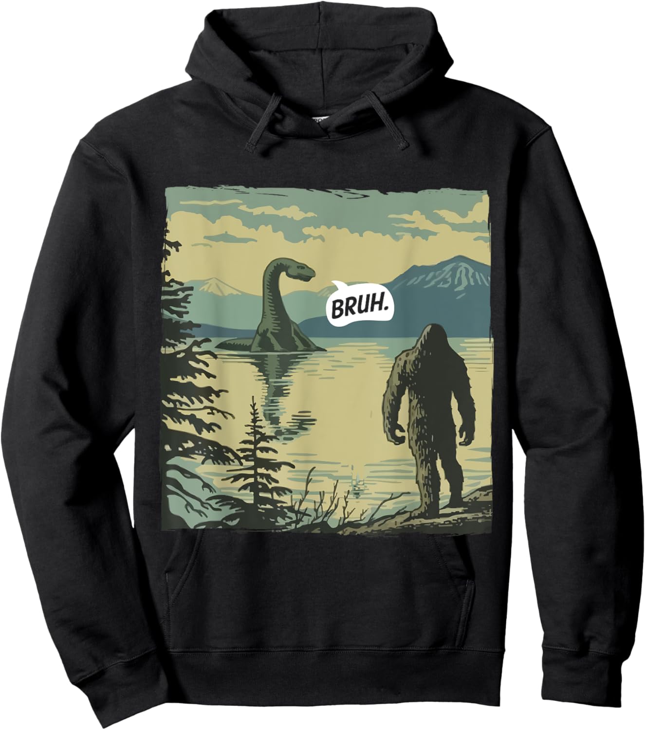 Bruh Bigfoot Hoodie - Hoodie | Black