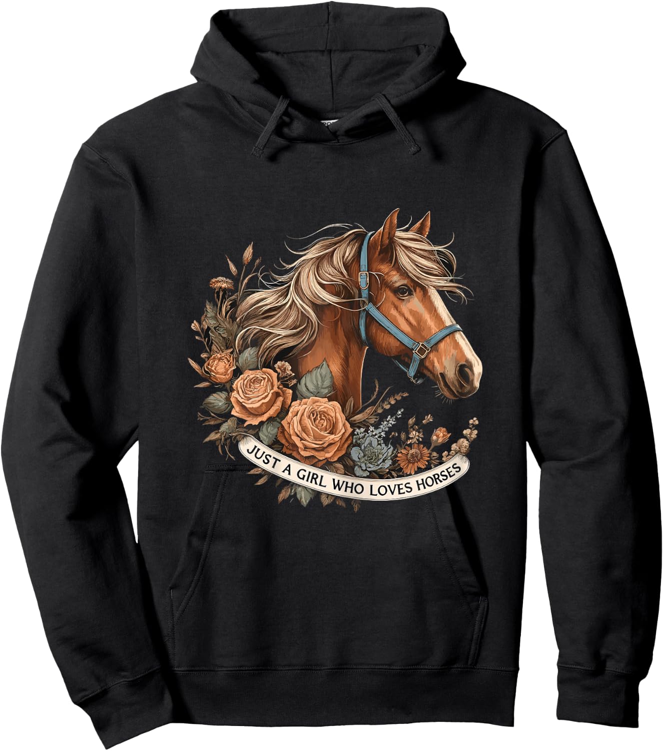 Just a Girl who loves Horses Riding Horseback Hoodie - Hoodie | Black