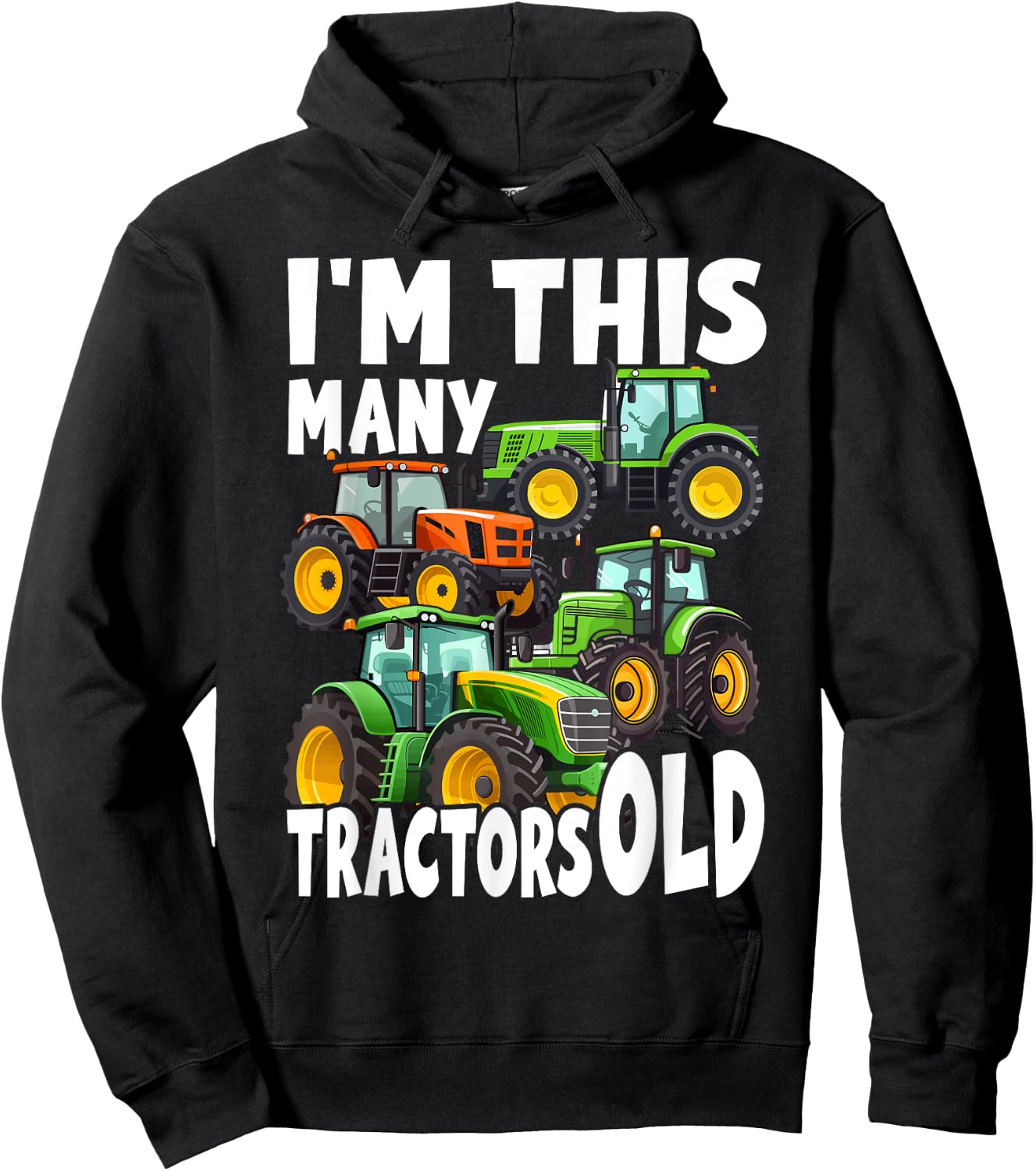 4 Year Old Boy Tractors Old 4th Birthday Farm Tractor Truck Hoodie - Hoodie | Black