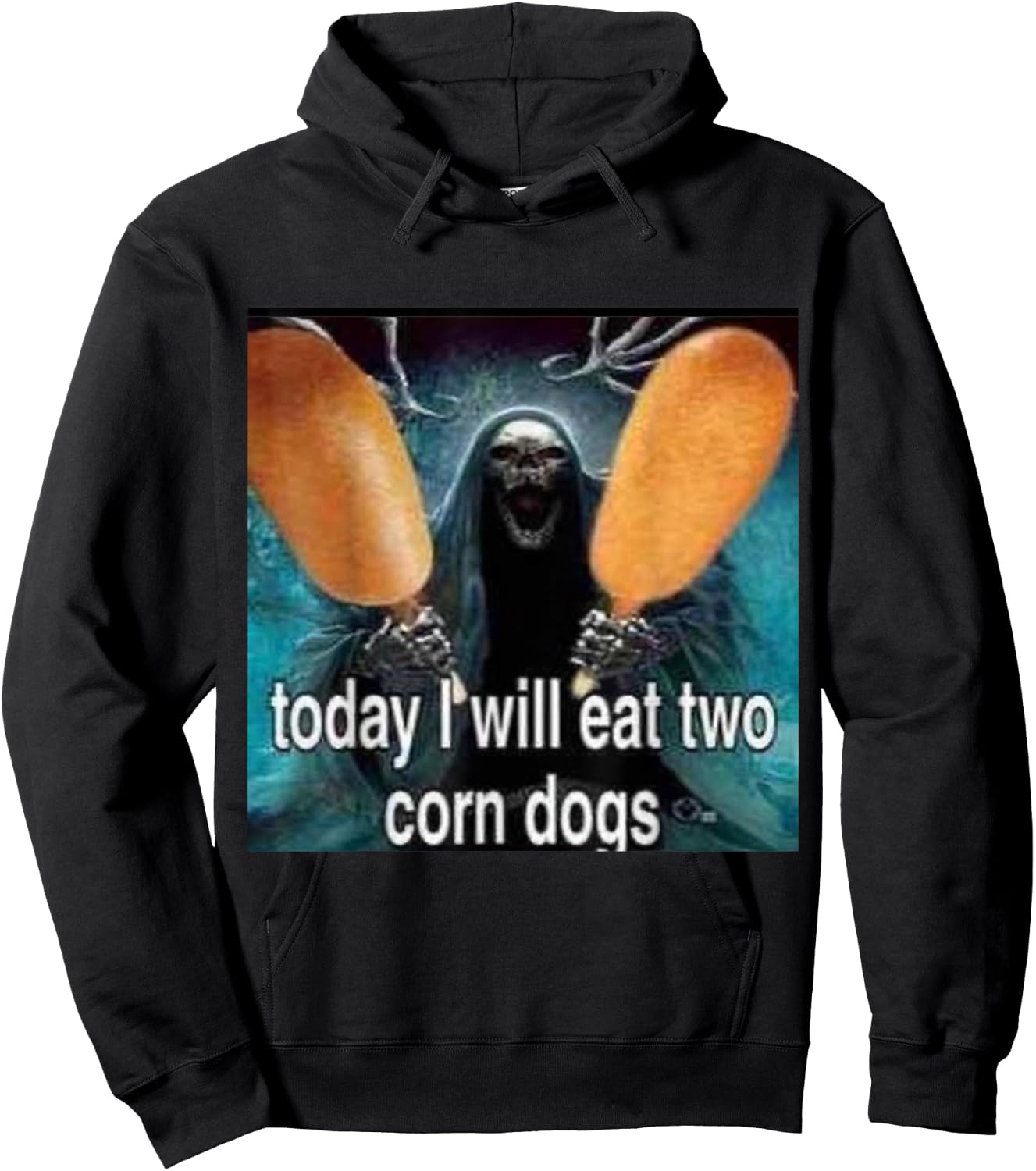 Funny Today I Will Eat Two Corn Dogs Meme Hoodie - Hoodie | Black