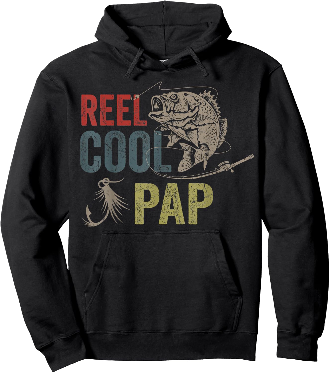 Reel Cool Pap Fishing Father's Day Gift Hoodie - Hoodie | Black