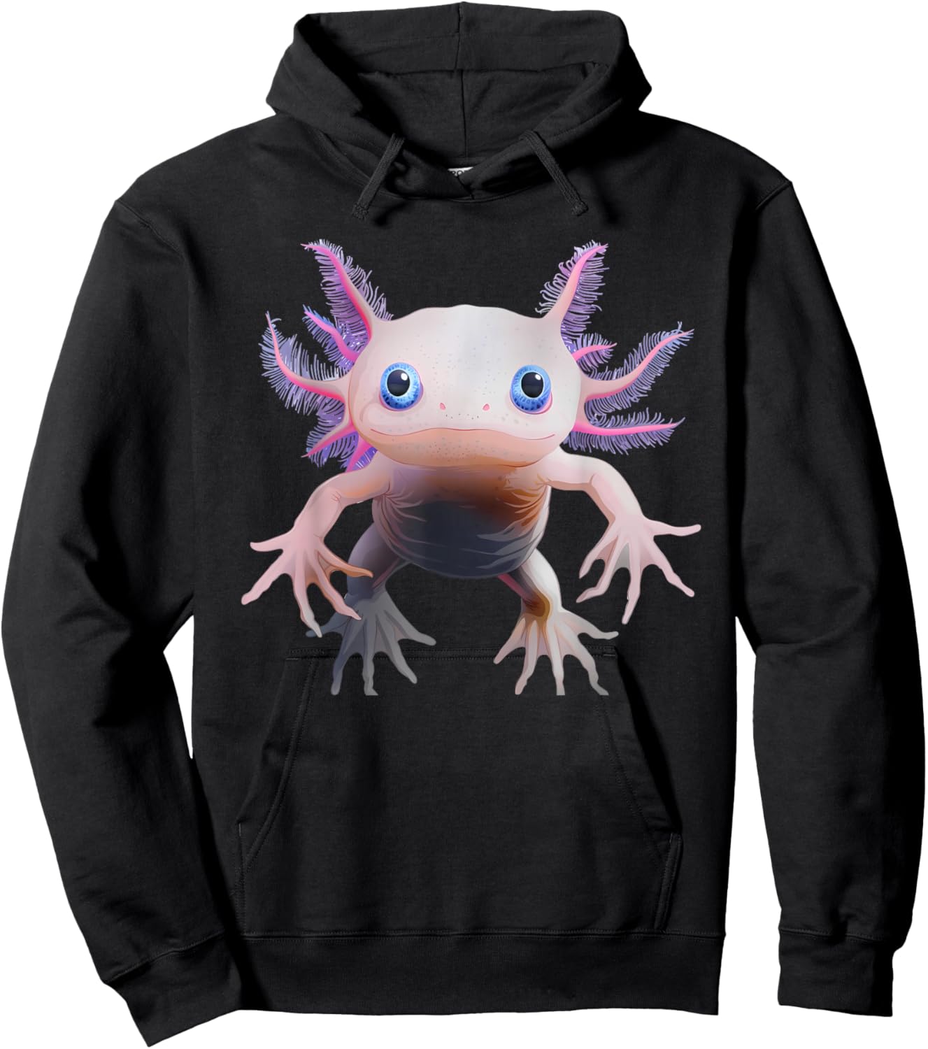 Axolotl Mexican Walking Fish Cute Amphibian Axolotl Hoodie - Hoodie | Black