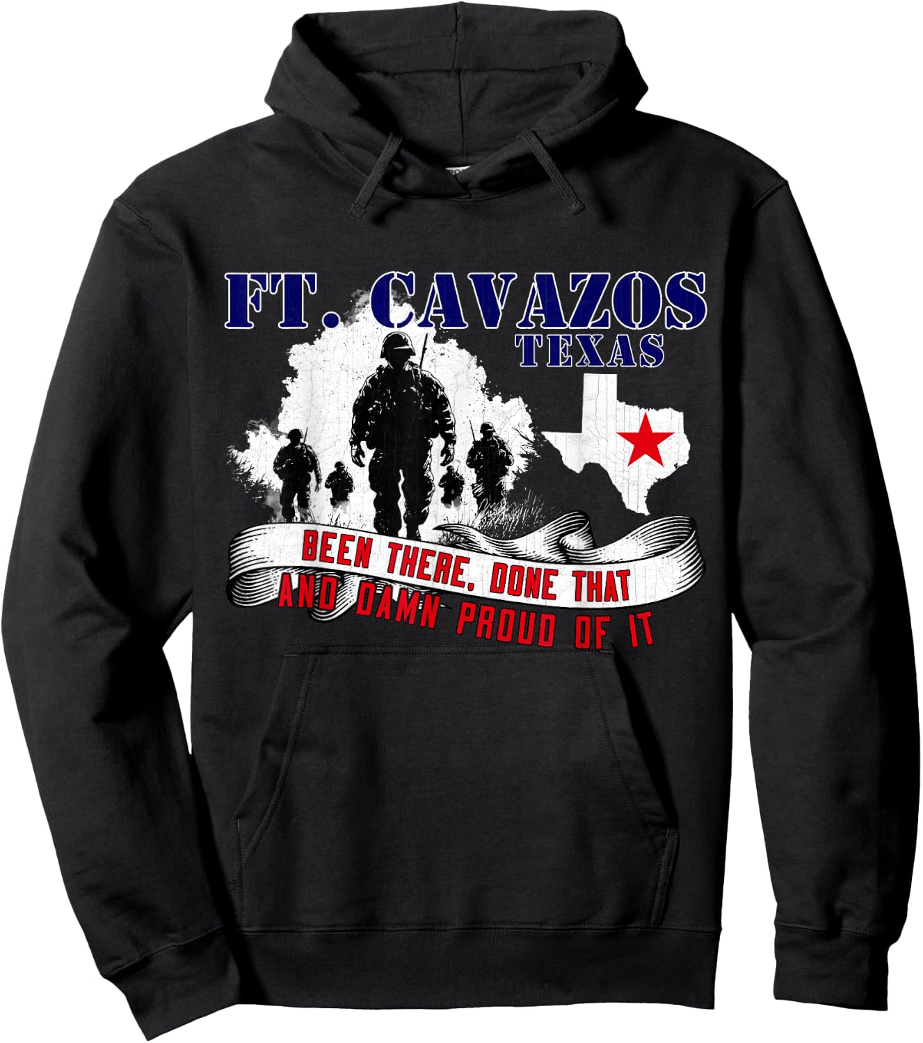 Fort Cavazos Texas US Military Base Veterans Day Hoodie - Hoodie | Black