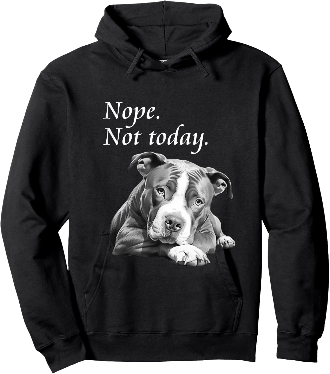 Adorable Pit Bull Dog Not Today - Lazy Dog Women Kids Hoodie - Hoodie | Black