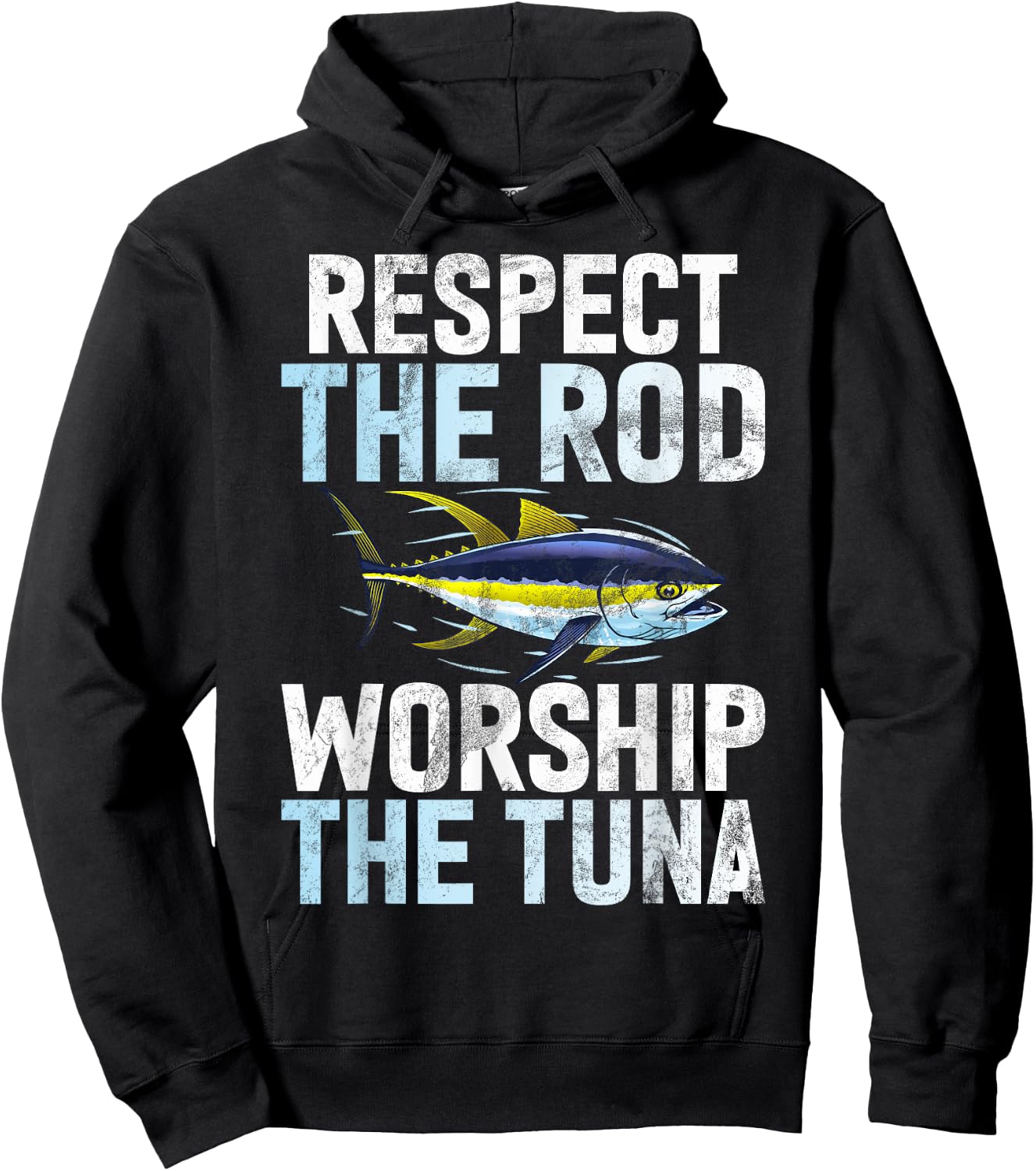 Respect the Rod Worship the Tuna Fishing Hoodie - Hoodie | Black