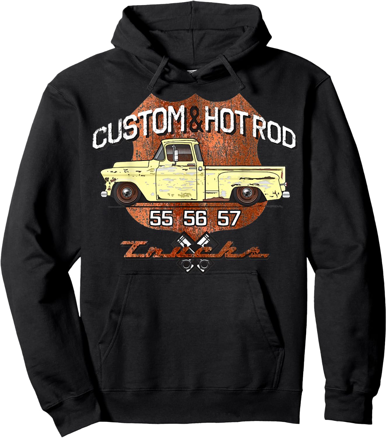 55 56 57 Chevys Truck Hoodie - Hoodie | Black