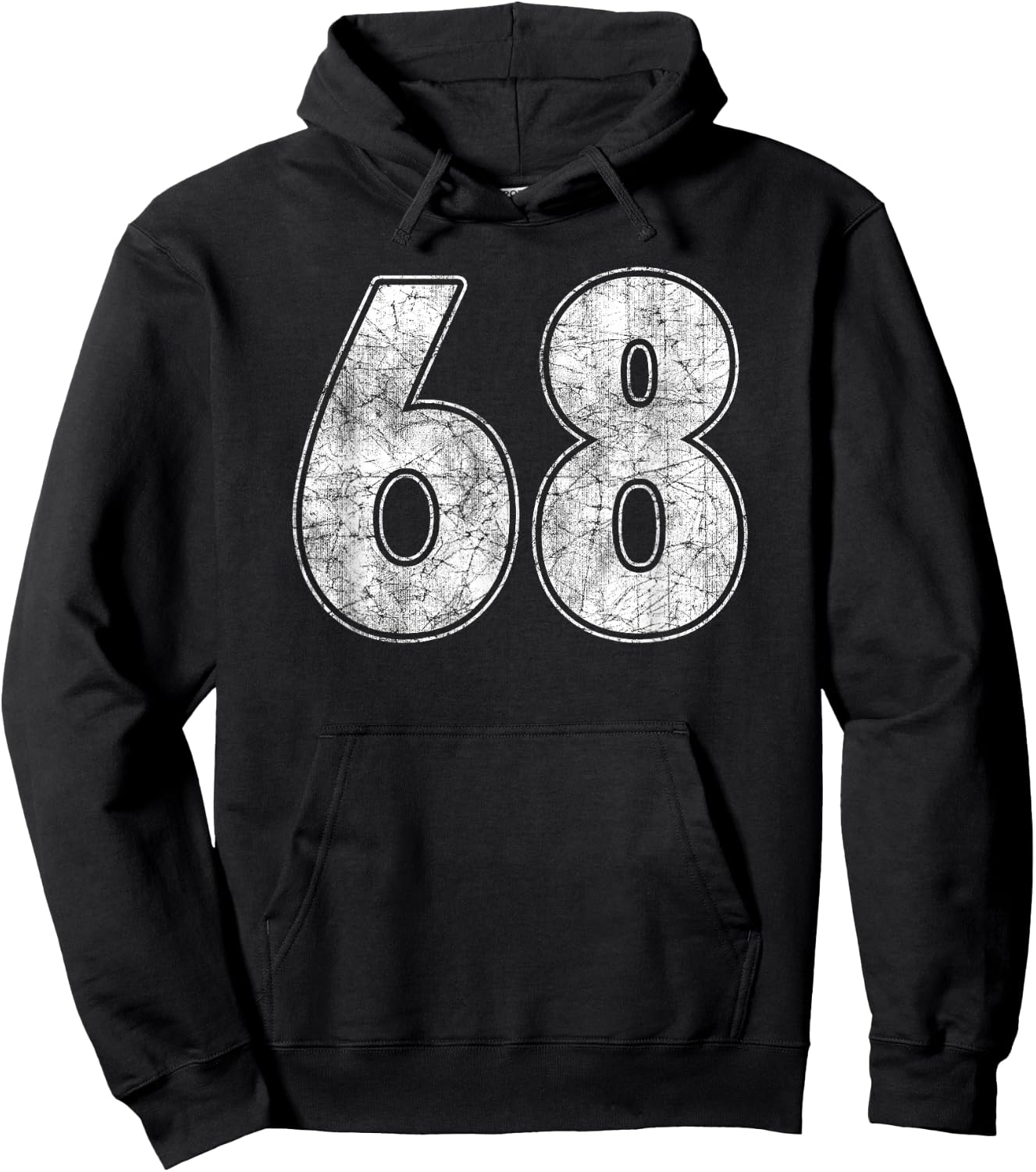 #68 Jersey Number 68 Uniform Biggest Fan Favorite Player Hoodie - Hoodie | Black