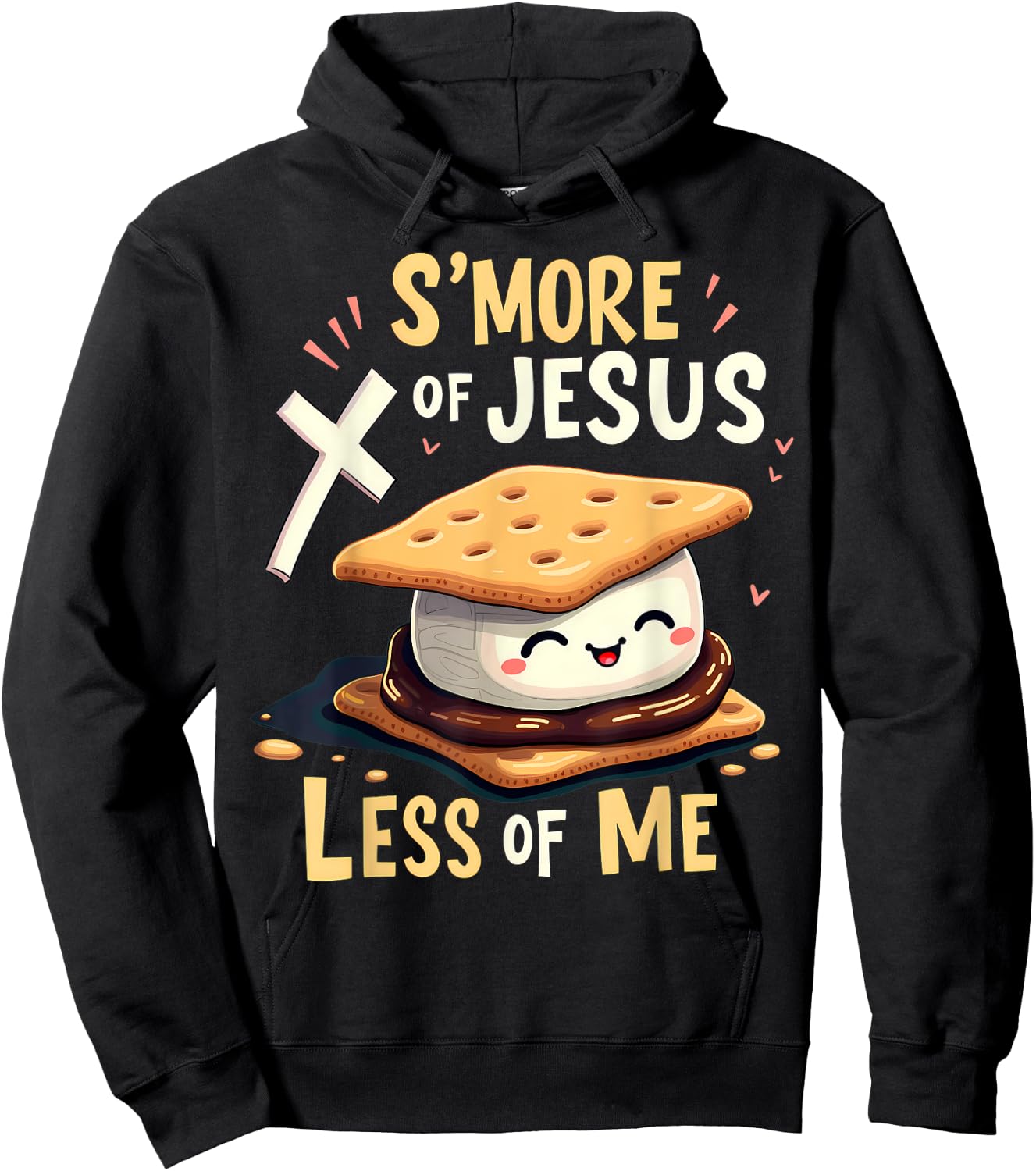 Funny Smore Of Jesus Less Of Me Bible Christianity Camper Hoodie - Hoodie | Black
