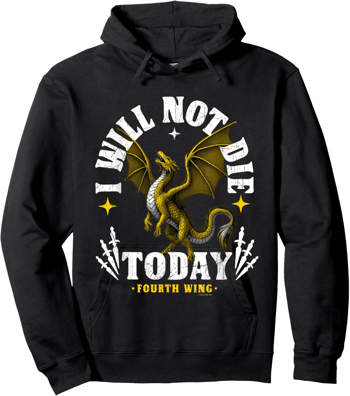 Fourth Wing I Will Not Die Today with Tairn Hoodie - Hoodie | Black