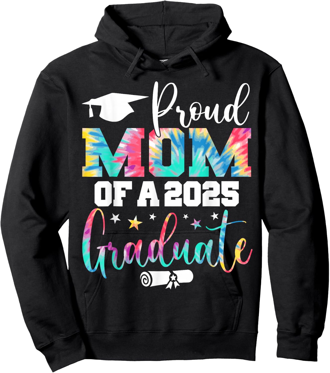 Proud Mom of a 2025 Graduate Class Senior Graduation Mother Hoodie - Hoodie | Black