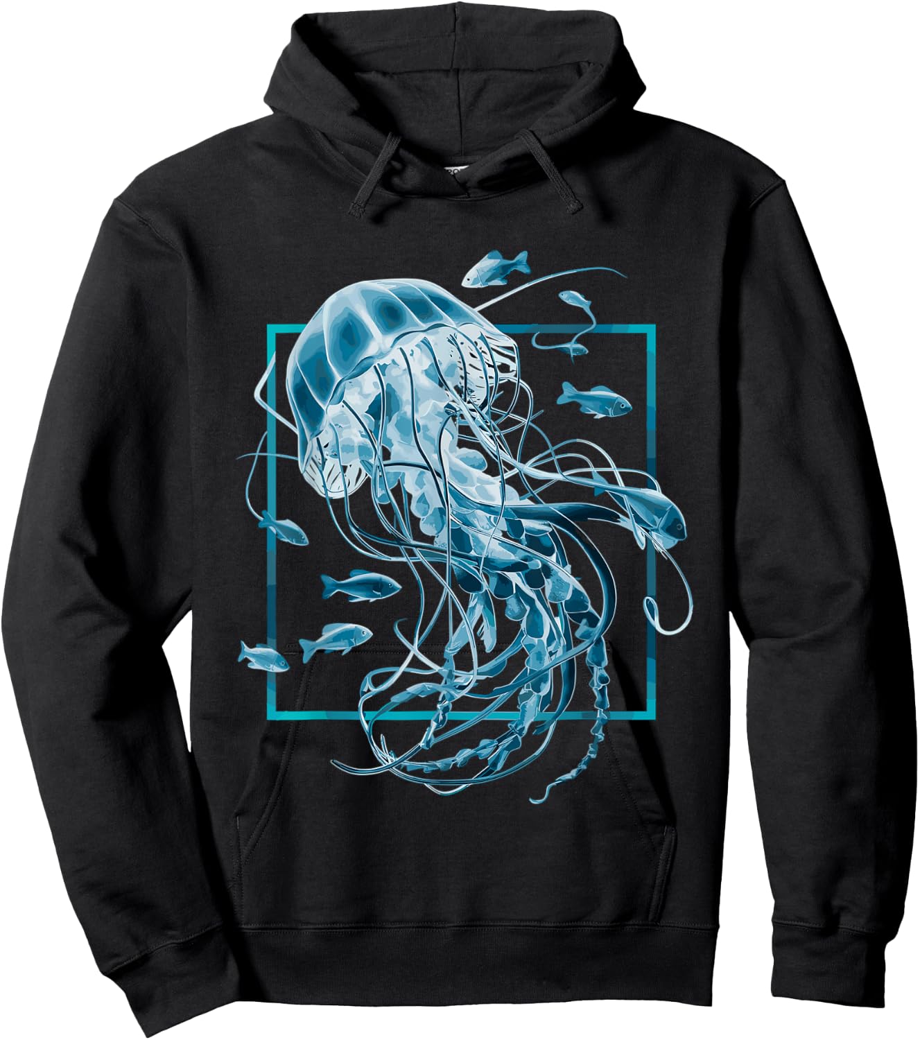 Jellyfish and Fishes in Sea Hoodie - Hoodie | Black