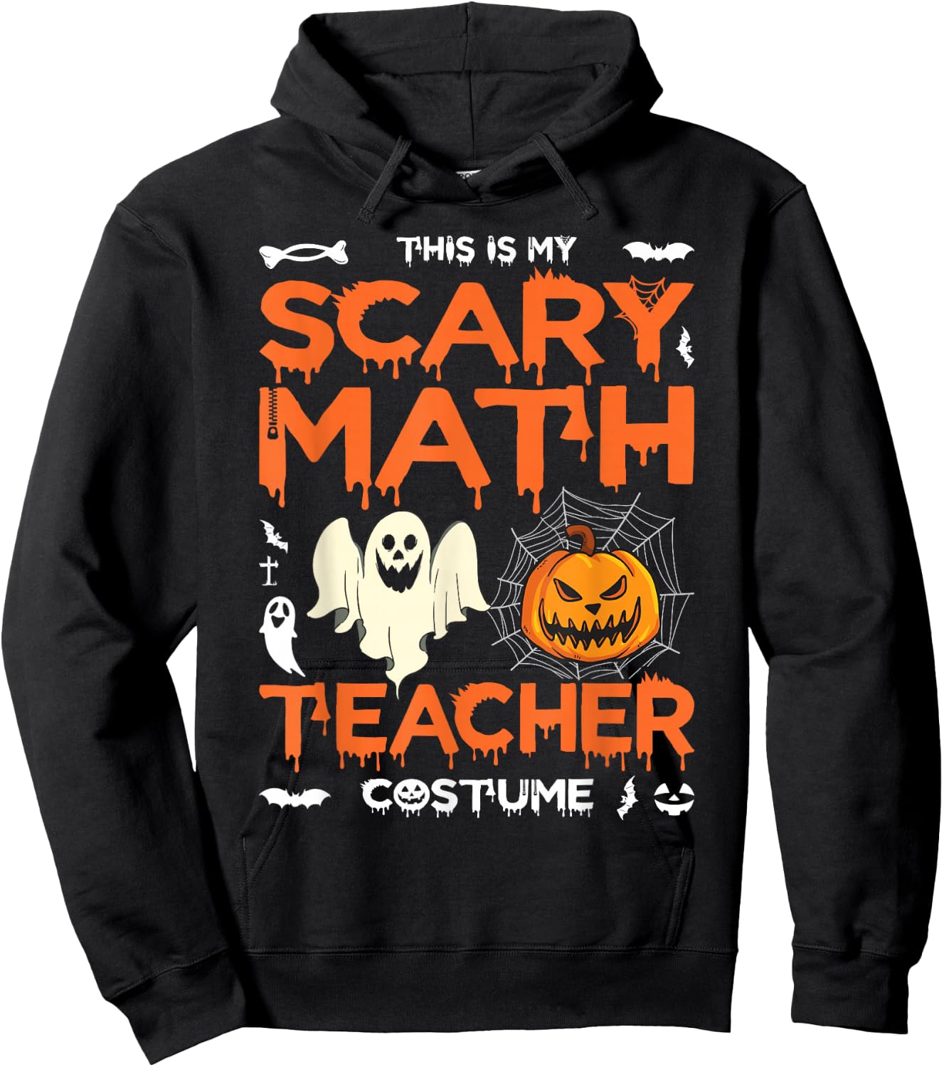 Scary Math Teacher Halloween Costume Math Teacher Hoodie - Hoodie | Black