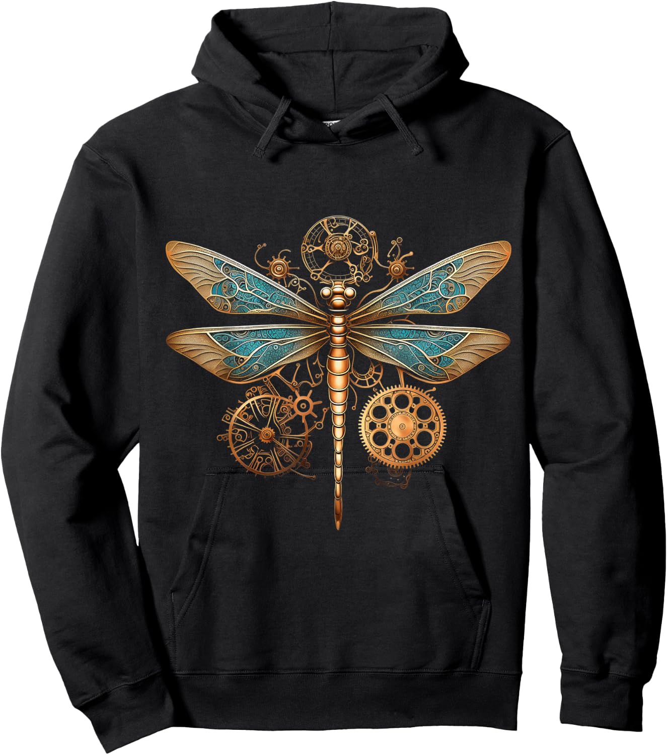 Dragonfly Steam Punk Insect Art Engineer Steampunk Dragonfly Hoodie - Hoodie | Black