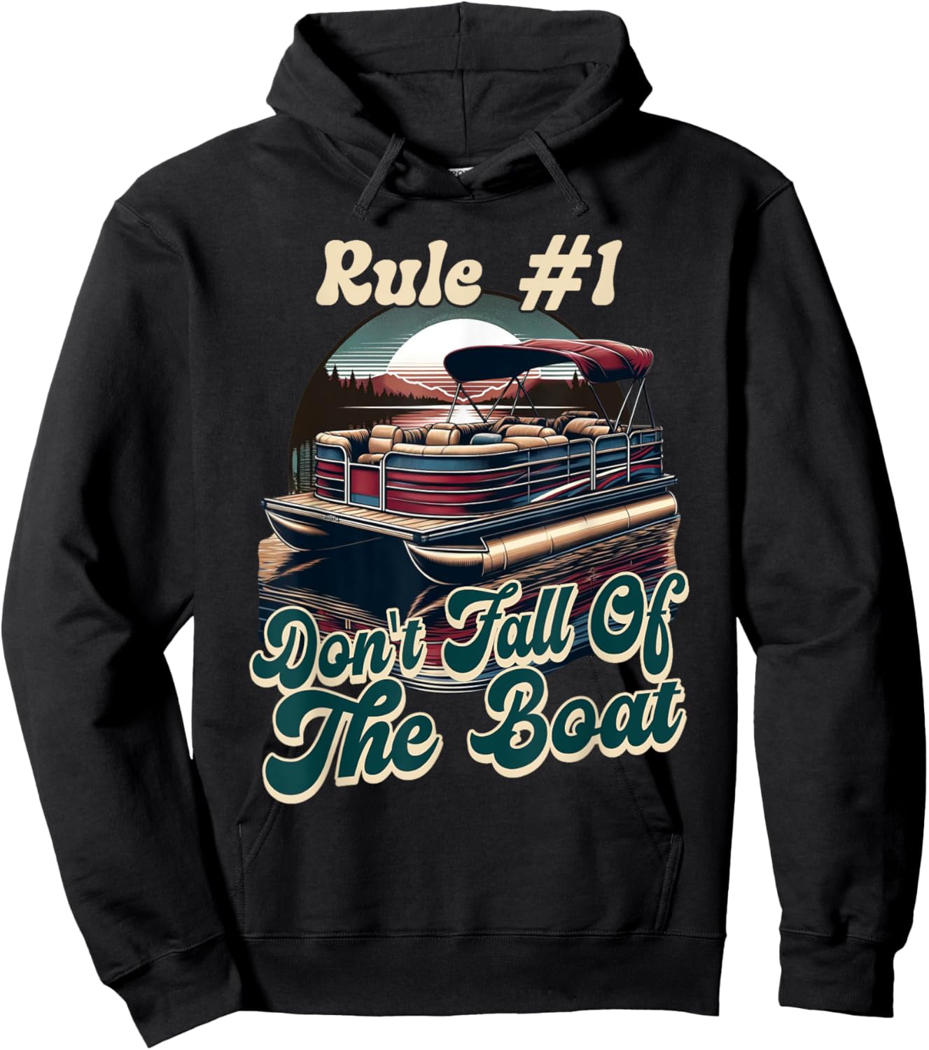Don't Fall Of The Boat Pontoon Captain Lake Day Pontoon Hoodie - Hoodie | Black
