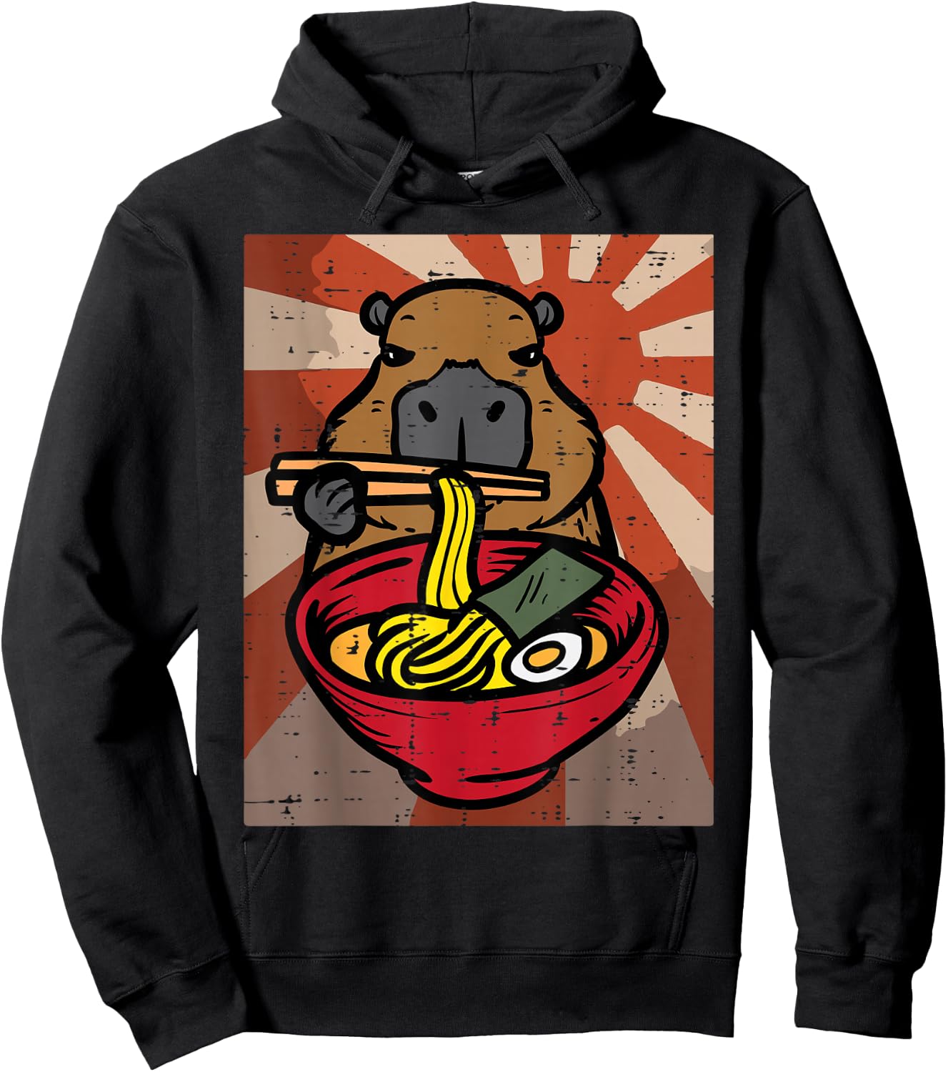 Capybara Ramen Kawaii Capy Japanese Food Men Women Kids Boys Hoodie - Hoodie | Black