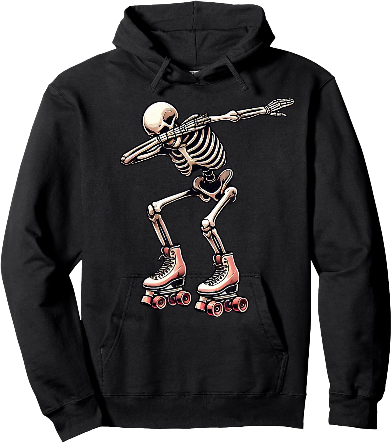 Skeleton Roller Skating Skater Halloween Hoodie - Hoodie | Black