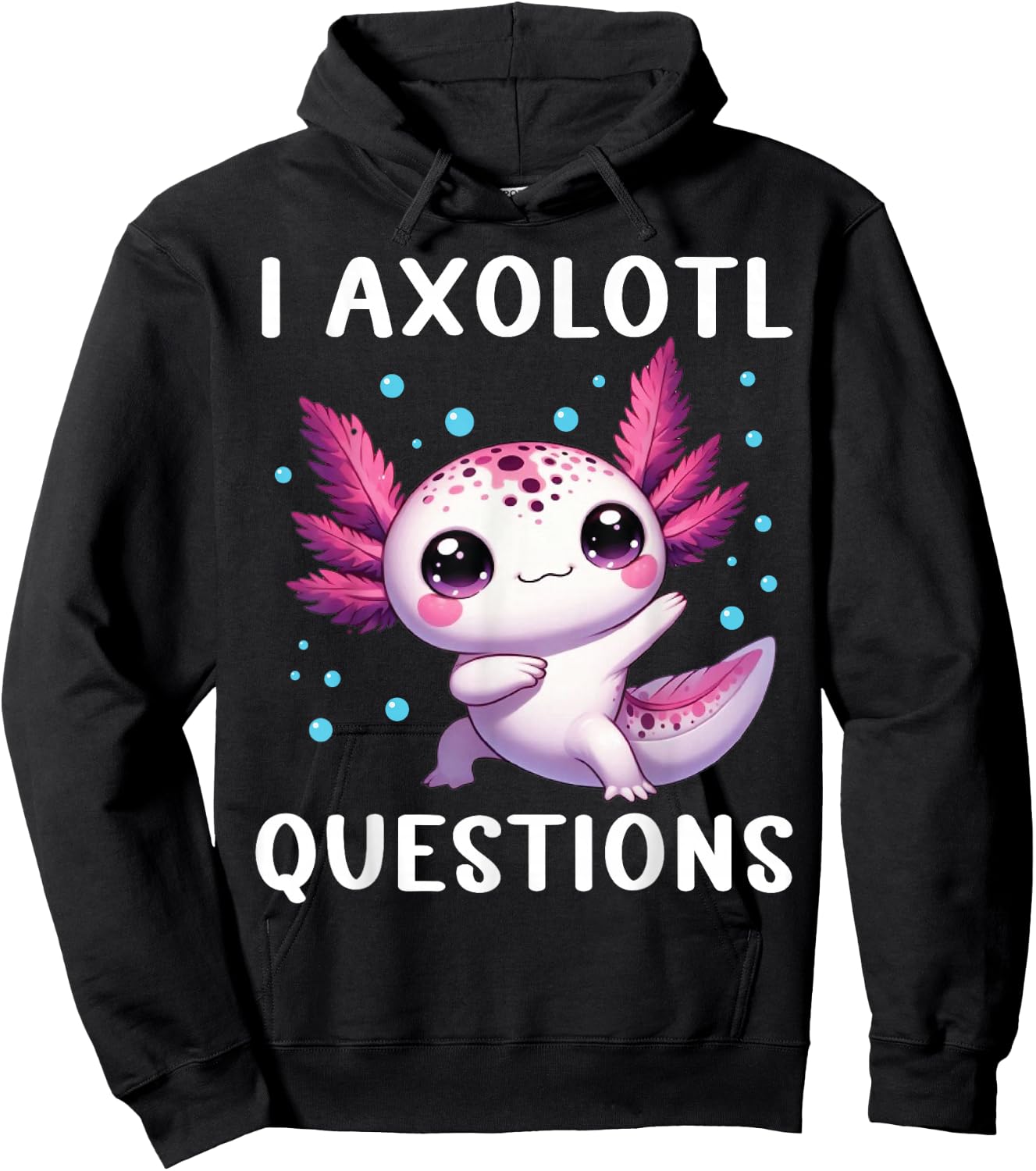 Funny I Axolotl Questions Retro Cute Toddler Boy Girl Kids Hoodie - Hoodie | Black
