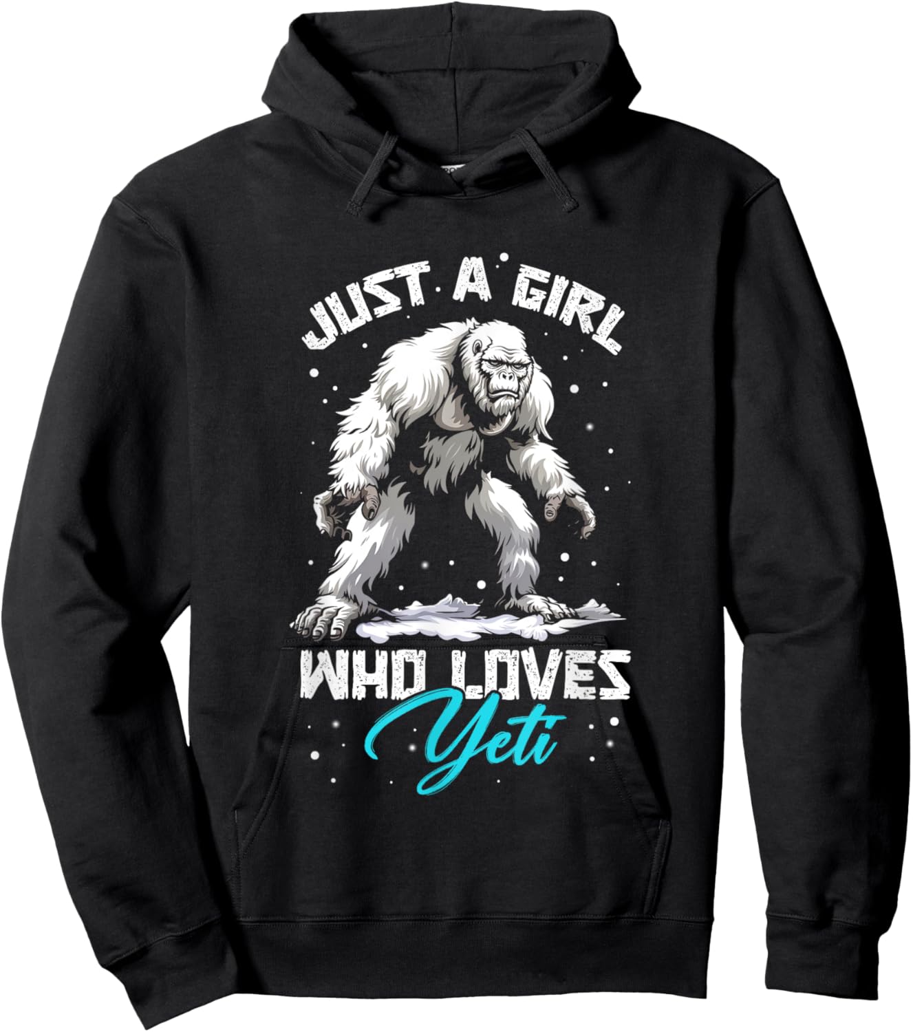 Vintage Just A Girl Who Loves Yeti Cute Animal Pet Monsters Hoodie - Hoodie | Black