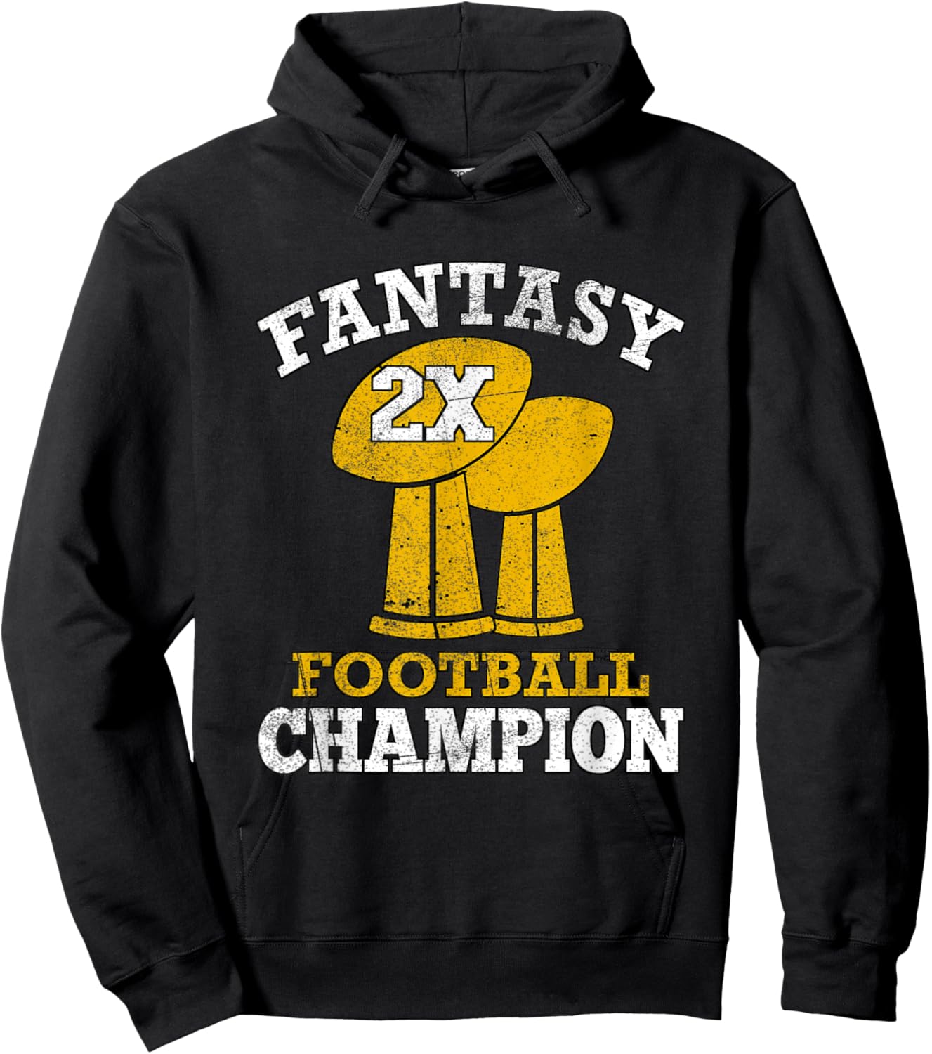 Fantasy Football 2x Champion Two Time Champ Fantasy Winner Hoodie - Hoodie | Black