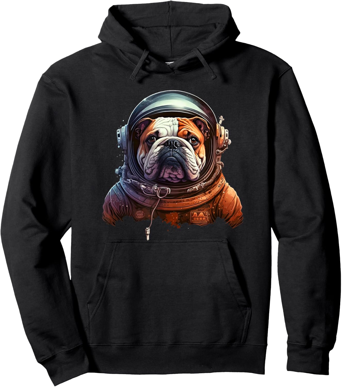 Funny Bulldog Dog Astronaut In the Space Hoodie - Hoodie | Black