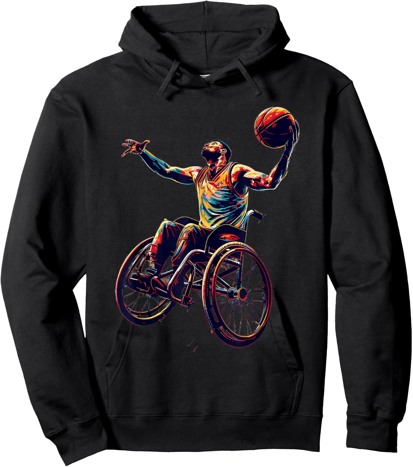 Wheelchair Basketball Design Hoodie - Hoodie | Black