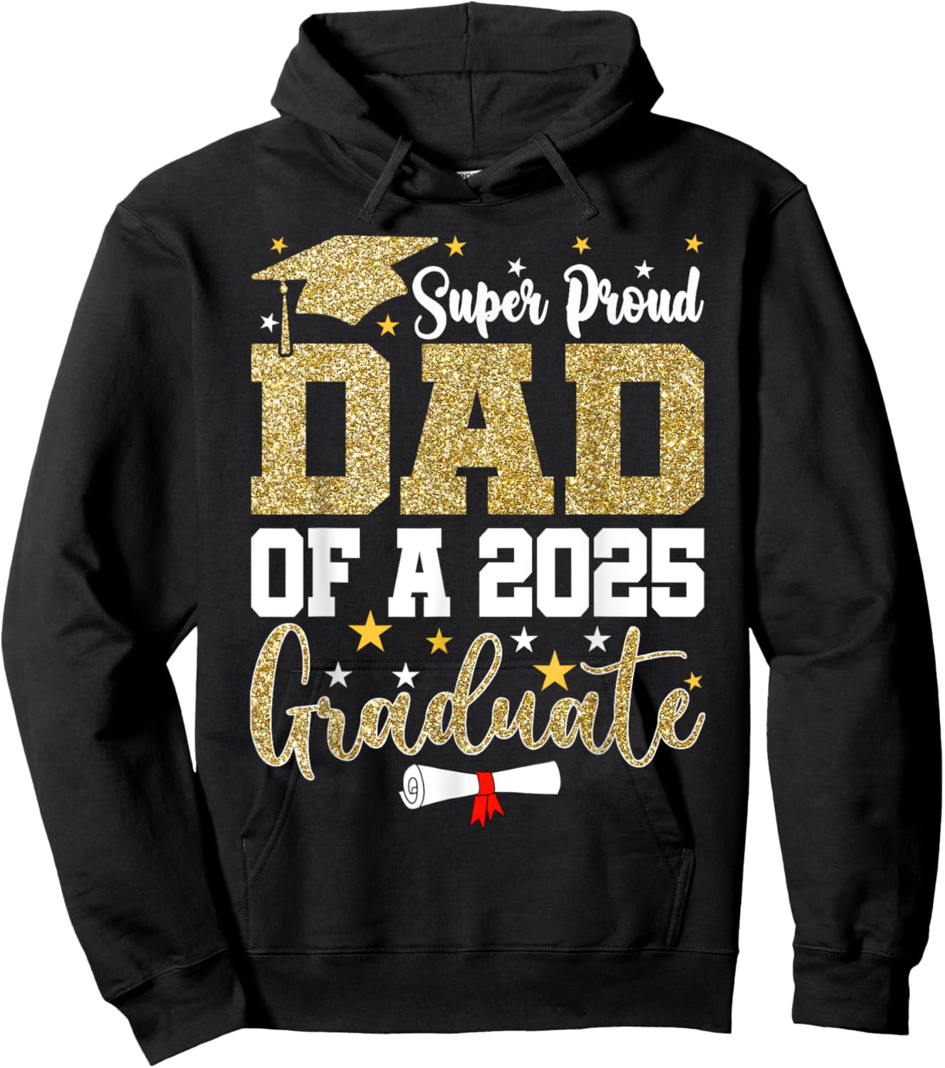 Super Proud Dad Of A 2026 Graduate Senior Graduation Hoodie - Hoodie | Black