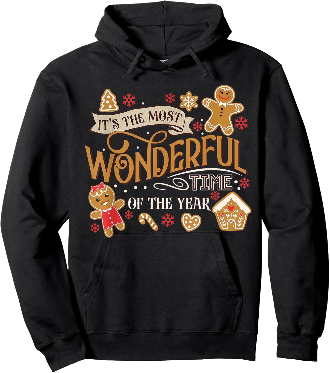 It's The Most Wonderful Time Of Year Christmas Gingerbread Hoodie - Hoodie | Black