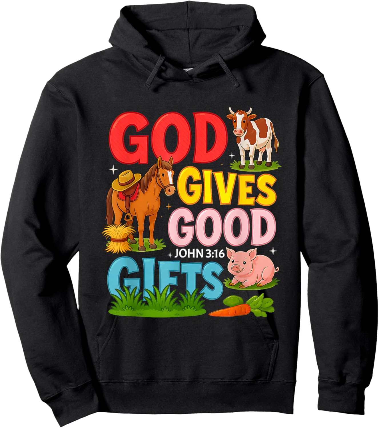 Vacation Bible School Yee Haw VBS 2026 Animal Farm Hoodie - Hoodie | Black