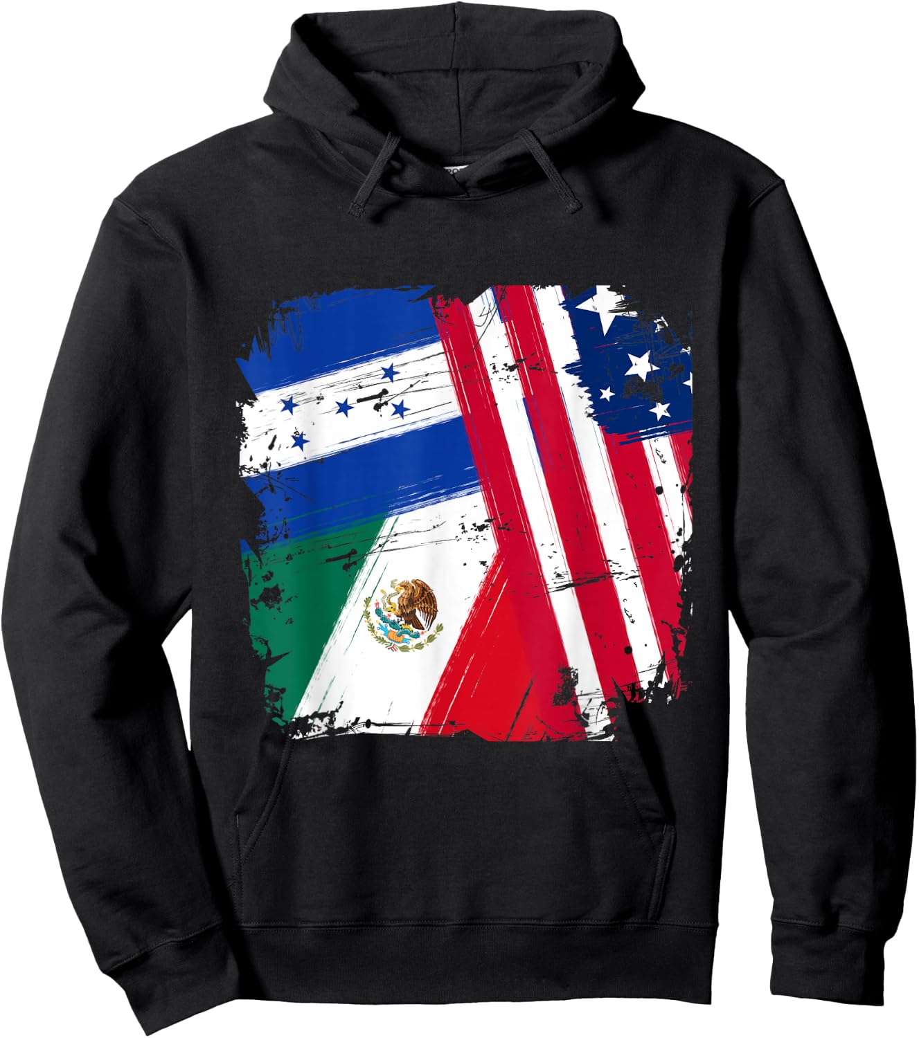 USA Mexico Honduras Flags Hoodie - Hoodie | Black