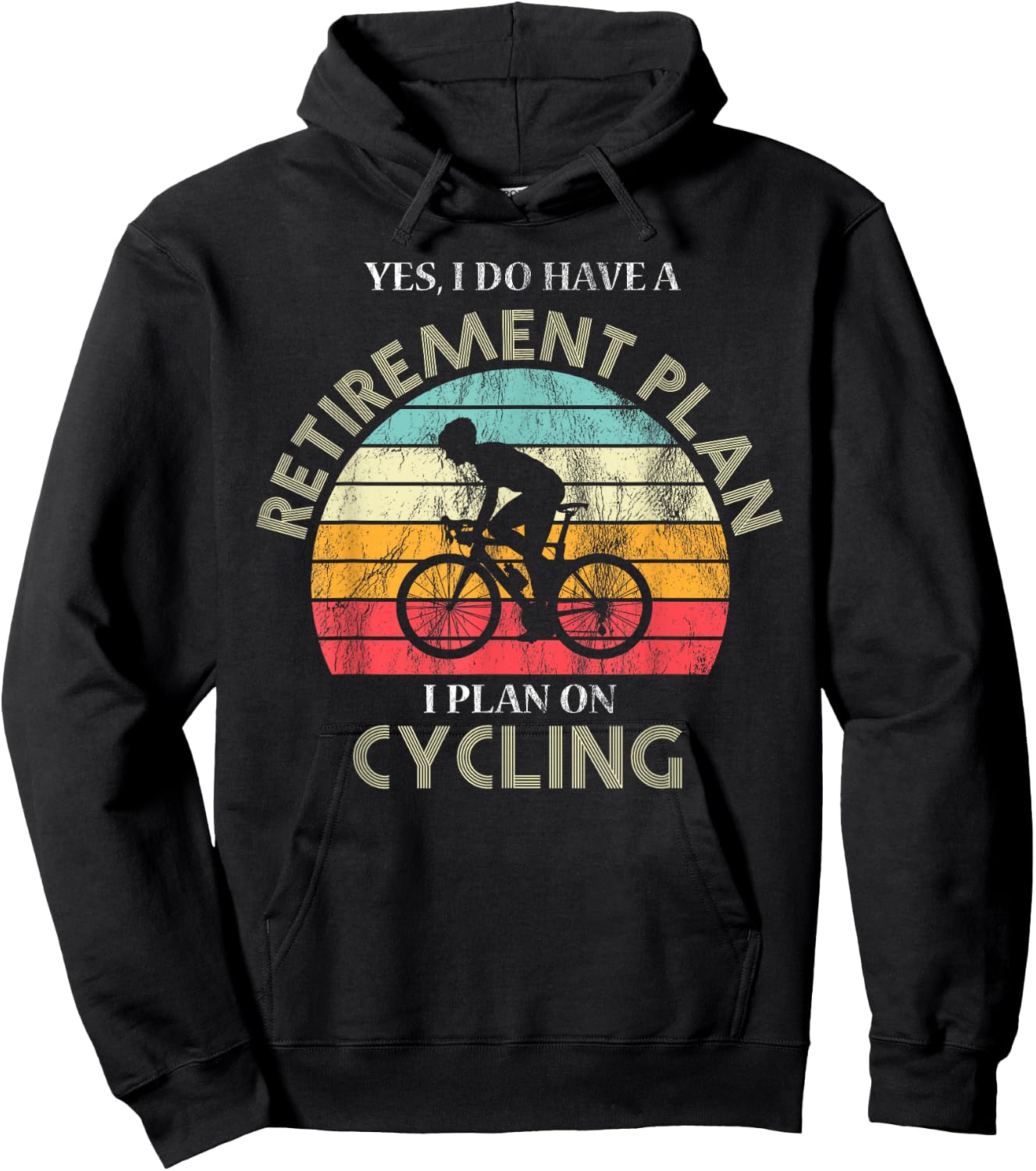 Retirement Plan Cycling Funny Biking Cyclist Gift Vintage Hoodie - Hoodie | Black