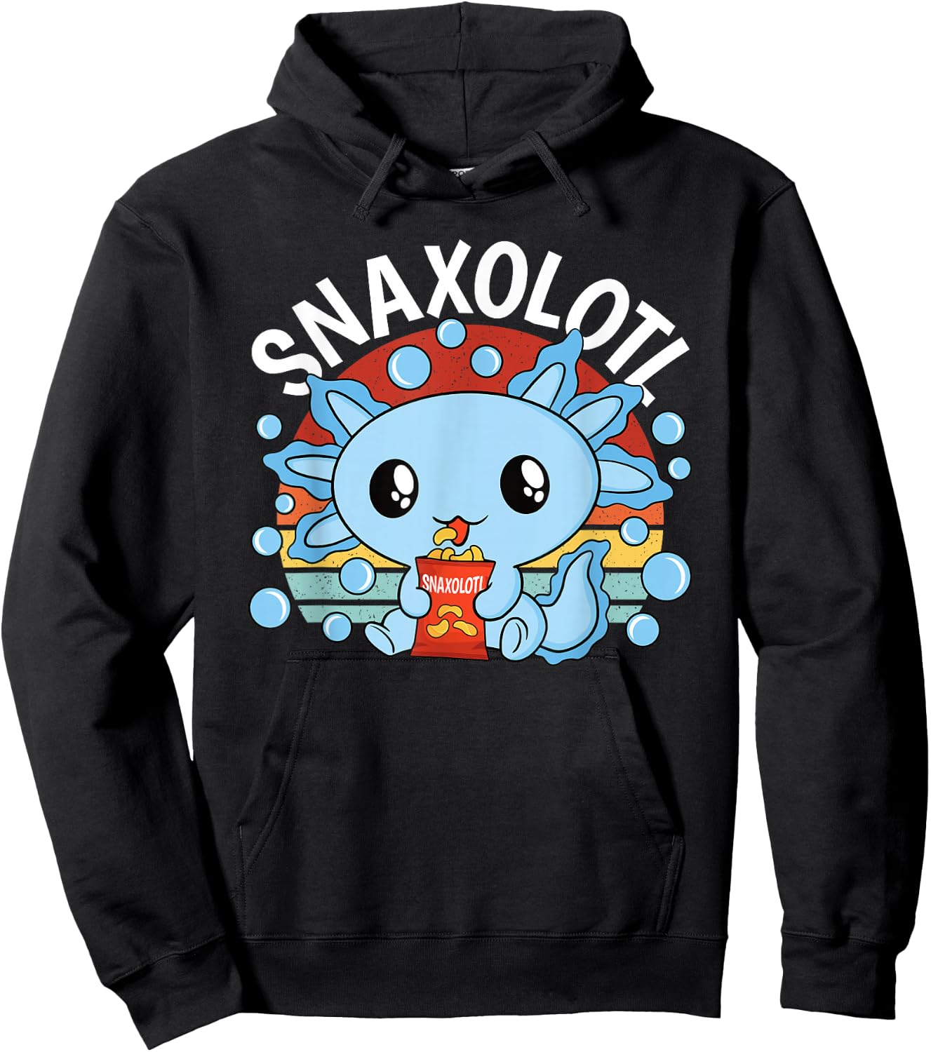Snaxolotl Funny Snacking Kawaii Axolotl Men Women Kids Hoodie - Hoodie | Black