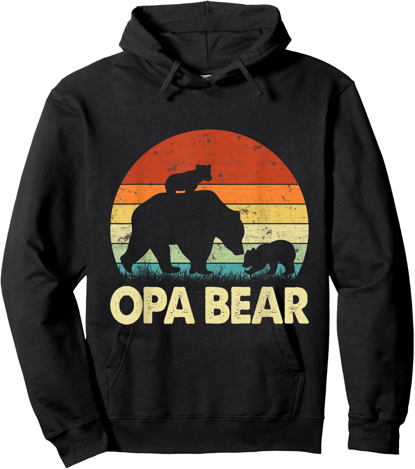 Opa Bear Lover Happy Father's Day Matching Family Dad Men Hoodie - Hoodie | Black