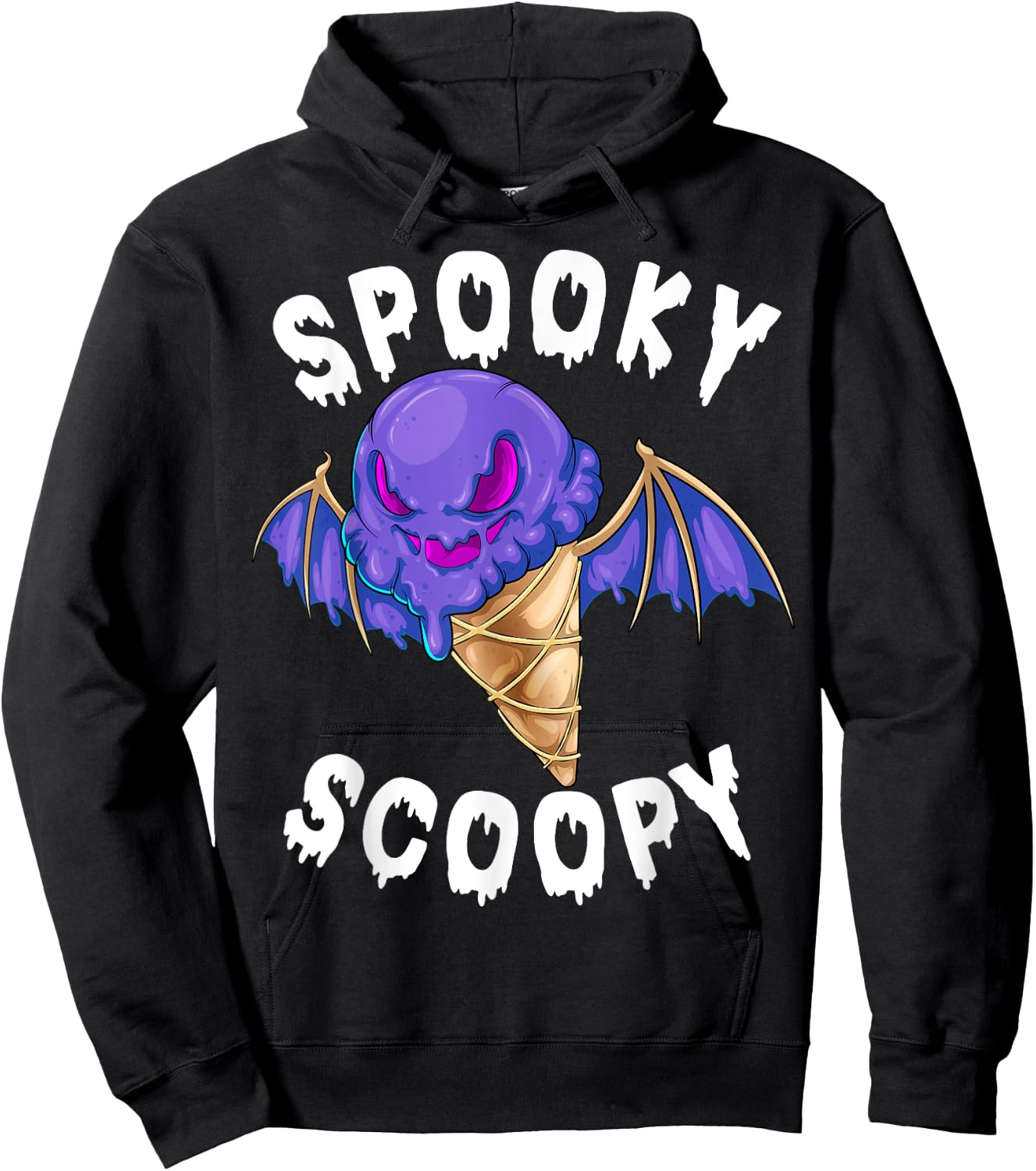Spooky Scoopy Melting Jack o Lantern Ice Cream Halloween Men Women Kids Hoodie - Hoodie | Black