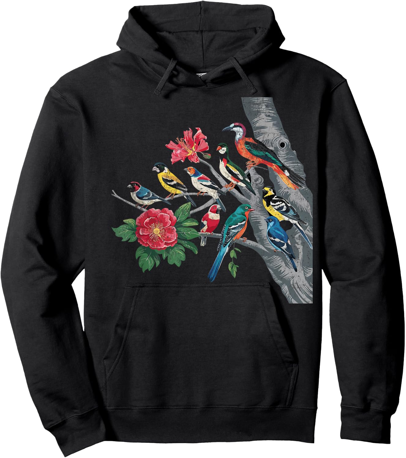 Birds on a Branch Birding Bird Watching Birder Bird Watcher Hoodie - Hoodie | Black