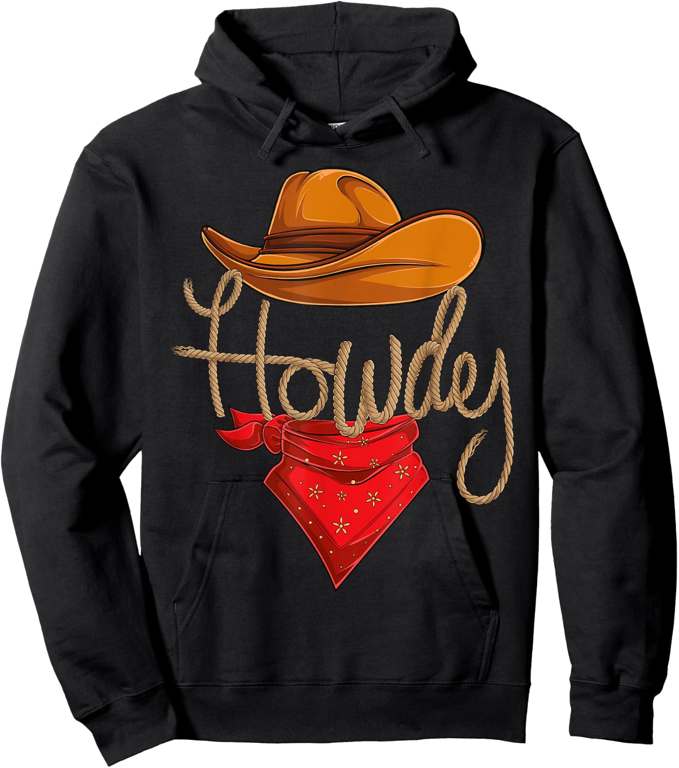 Howdy Cowboy Cowgirl Western Country Rodeo Howdy Men Boys Hoodie - Hoodie | Black