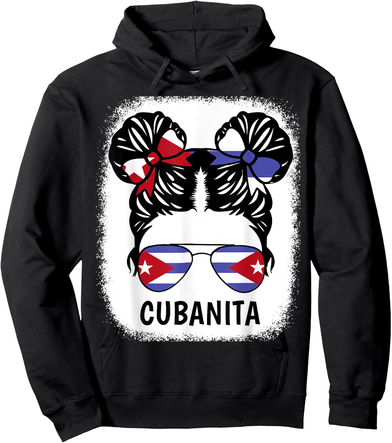 Cuban Girl Cubanita Cuba Flag Kids Women Hispanic Heritage Hoodie - Hoodie | Black